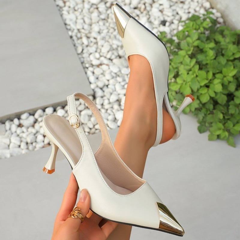 Kitten Heel Women - Kadınlar için Slingback Ayakkabılar Sivri Burun