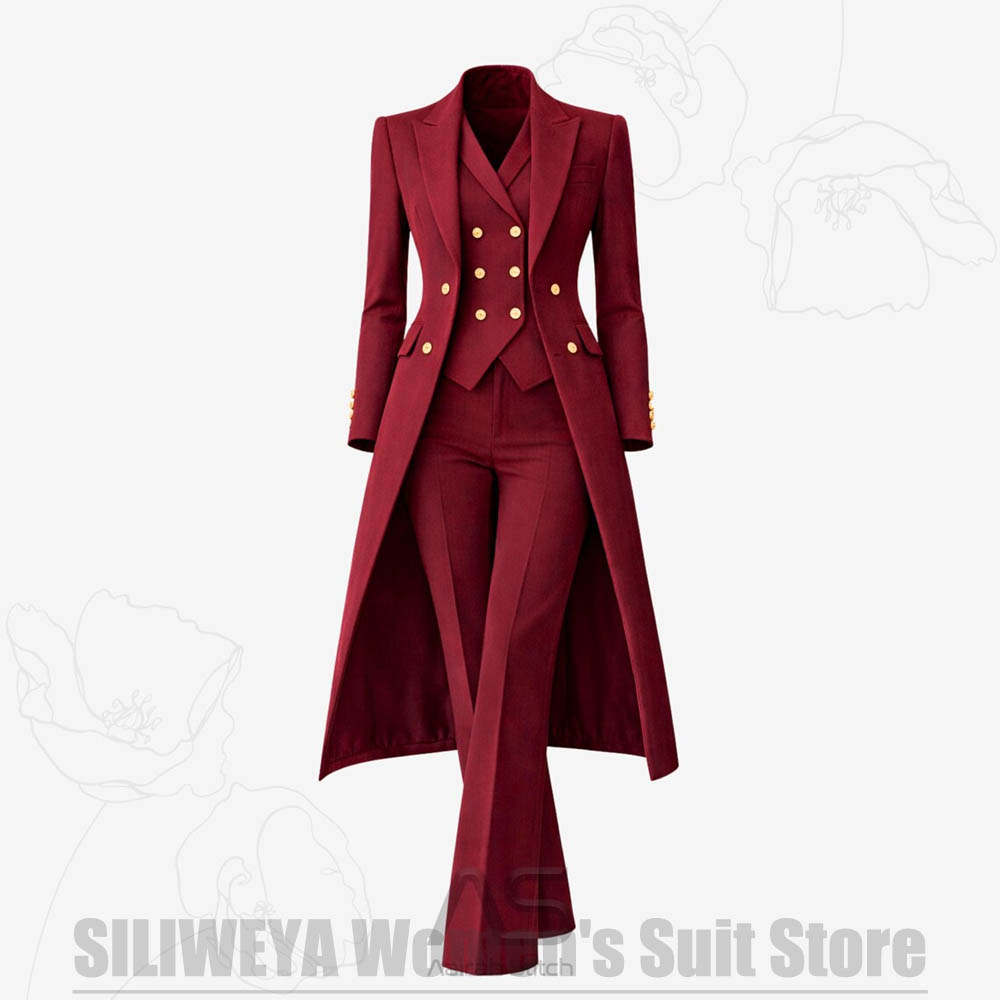 Women Formal Wear Shirt And Pant - Kadın Takım Elbise 3 Parça Kruvaze